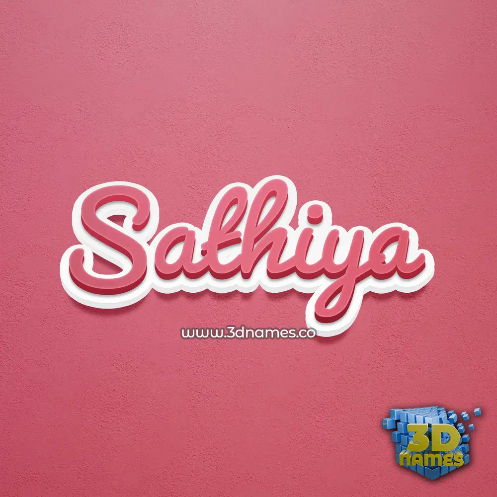 sathiya in Red Scribble style - 3D name wallpaper