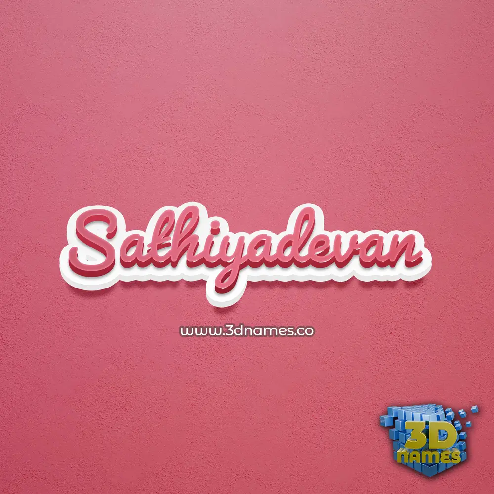 sathiyadevan in Red Scribble style - 3D name wallpaper