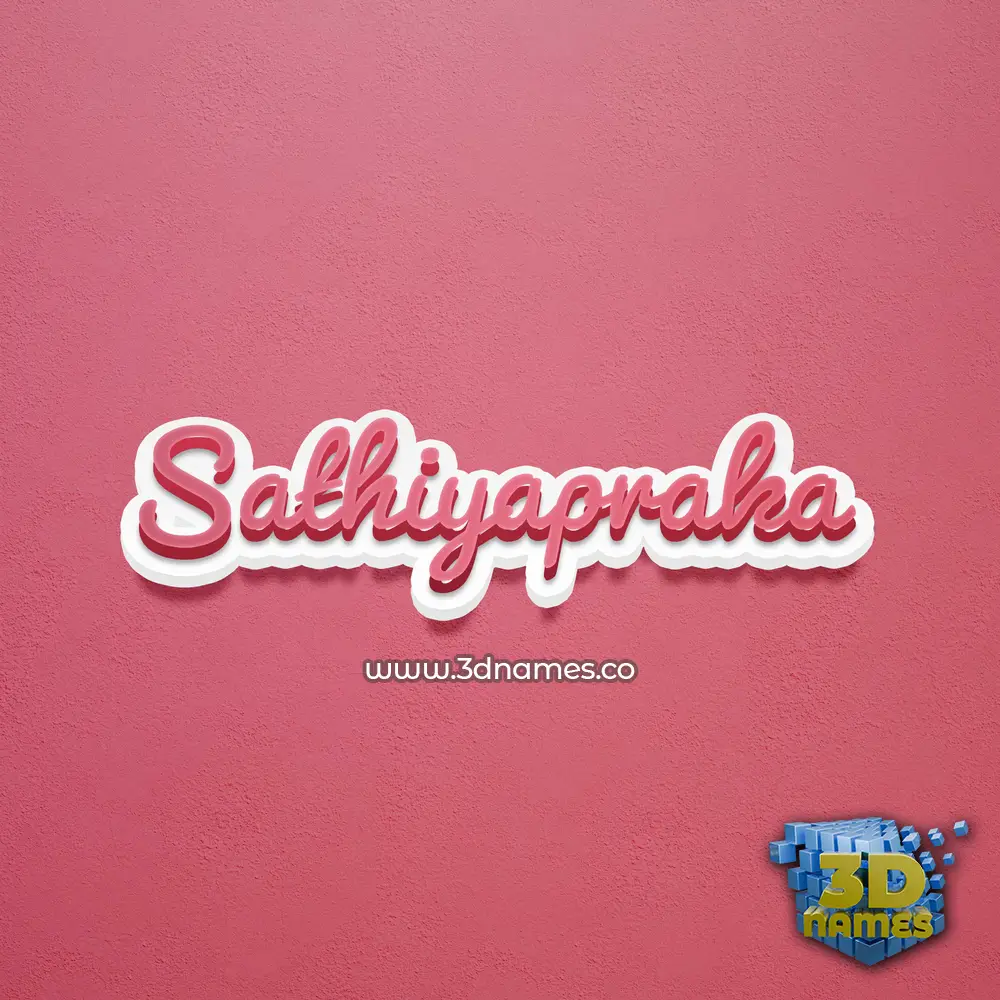 sathiyapraka in Red Scribble style - 3D name wallpaper