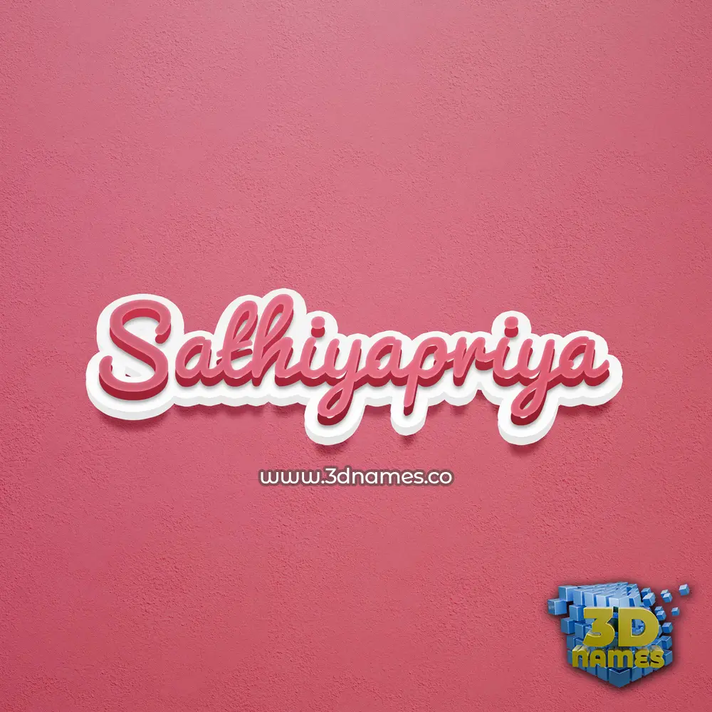 sathiyapriya in Red Scribble style - 3D name wallpaper