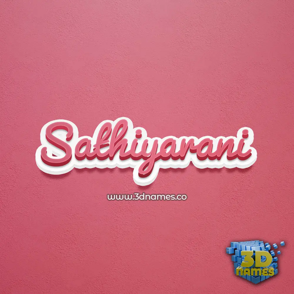 sathiyarani in Red Scribble style - 3D name wallpaper