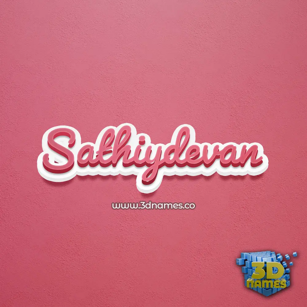 sathiydevan in Red Scribble style - 3D name wallpaper