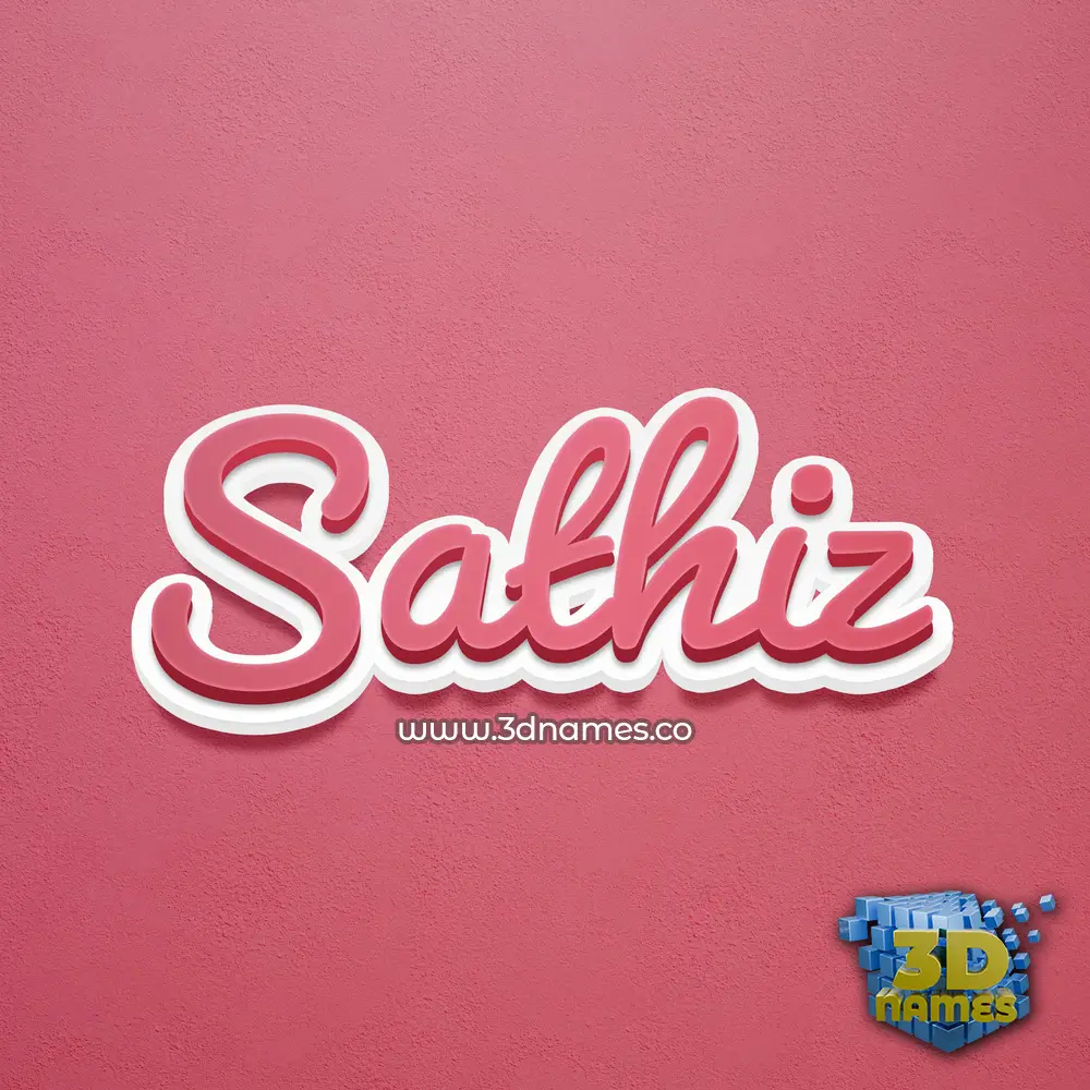 sathiz in Red Scribble style - 3D name wallpaper