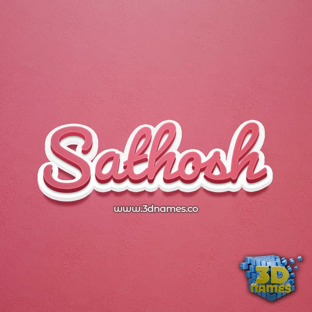 sathosh in Red Scribble style - 3D name wallpaper