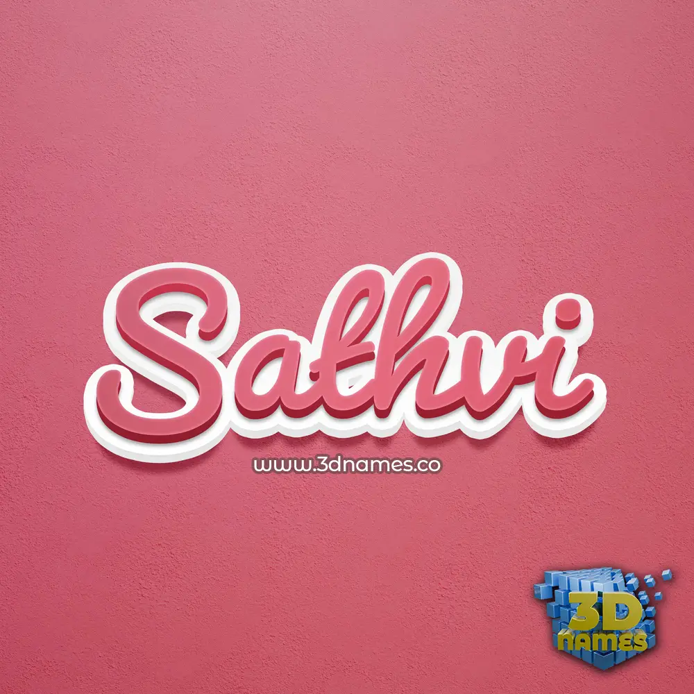 sathvi in Red Scribble style - 3D name wallpaper
