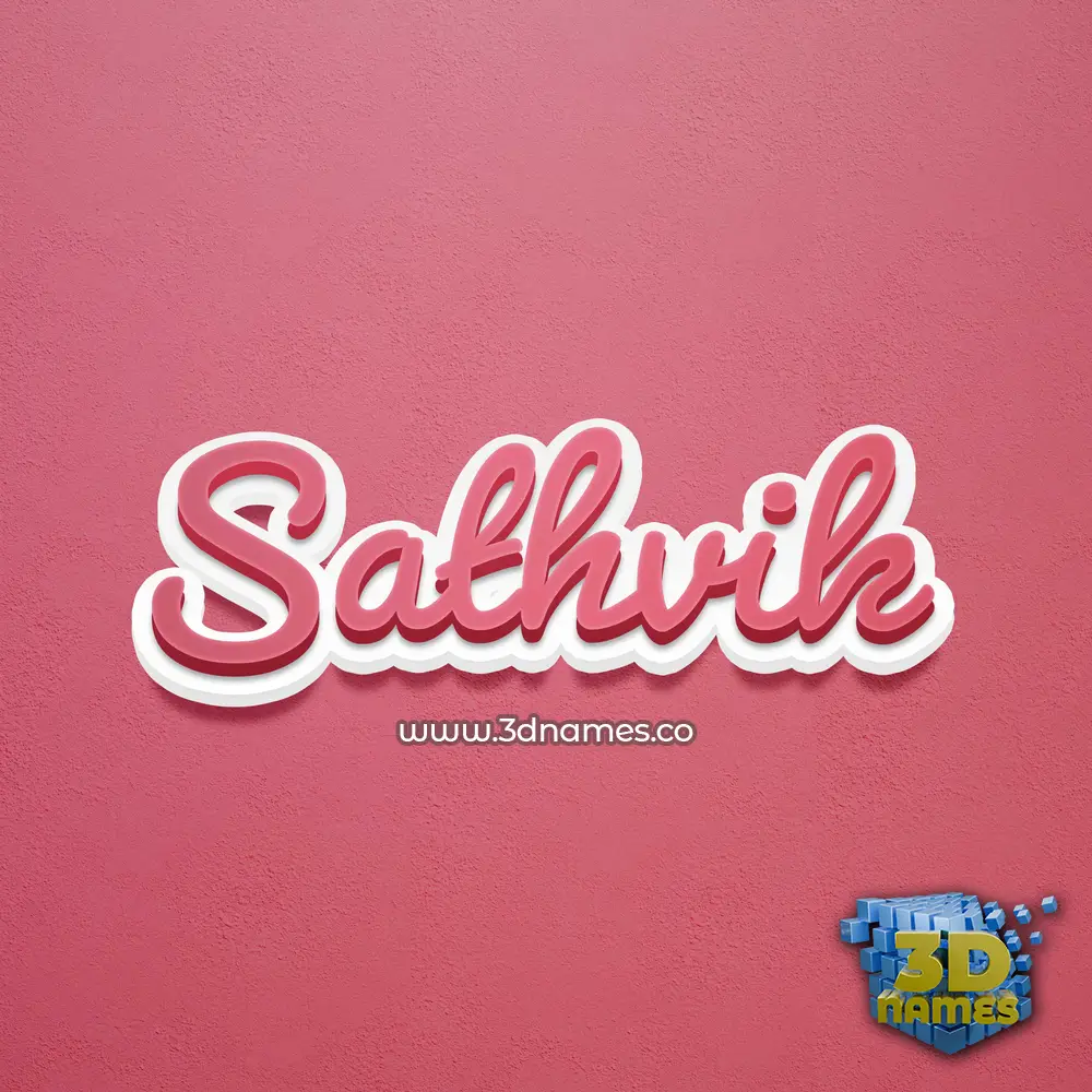 sathvik in Red Scribble style - 3D name wallpaper