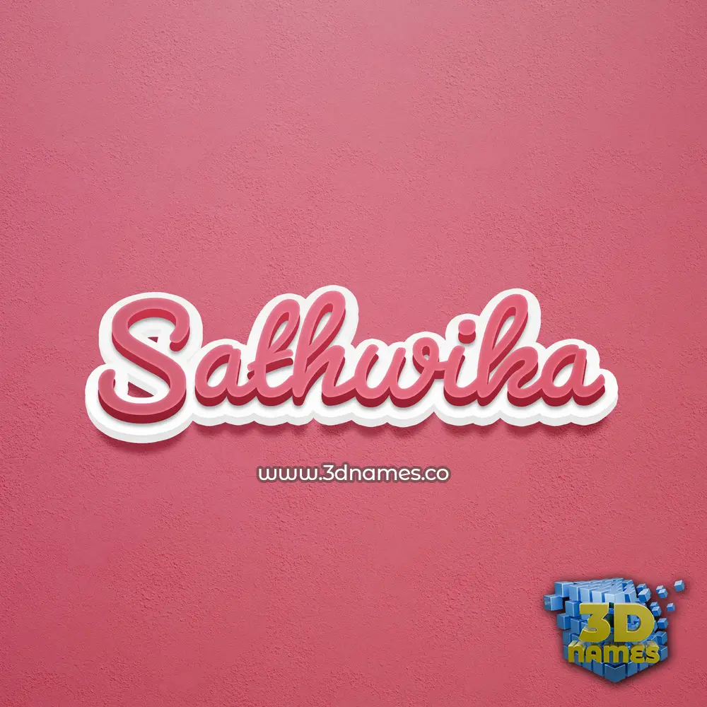 sathwika in Red Scribble style - 3D name wallpaper