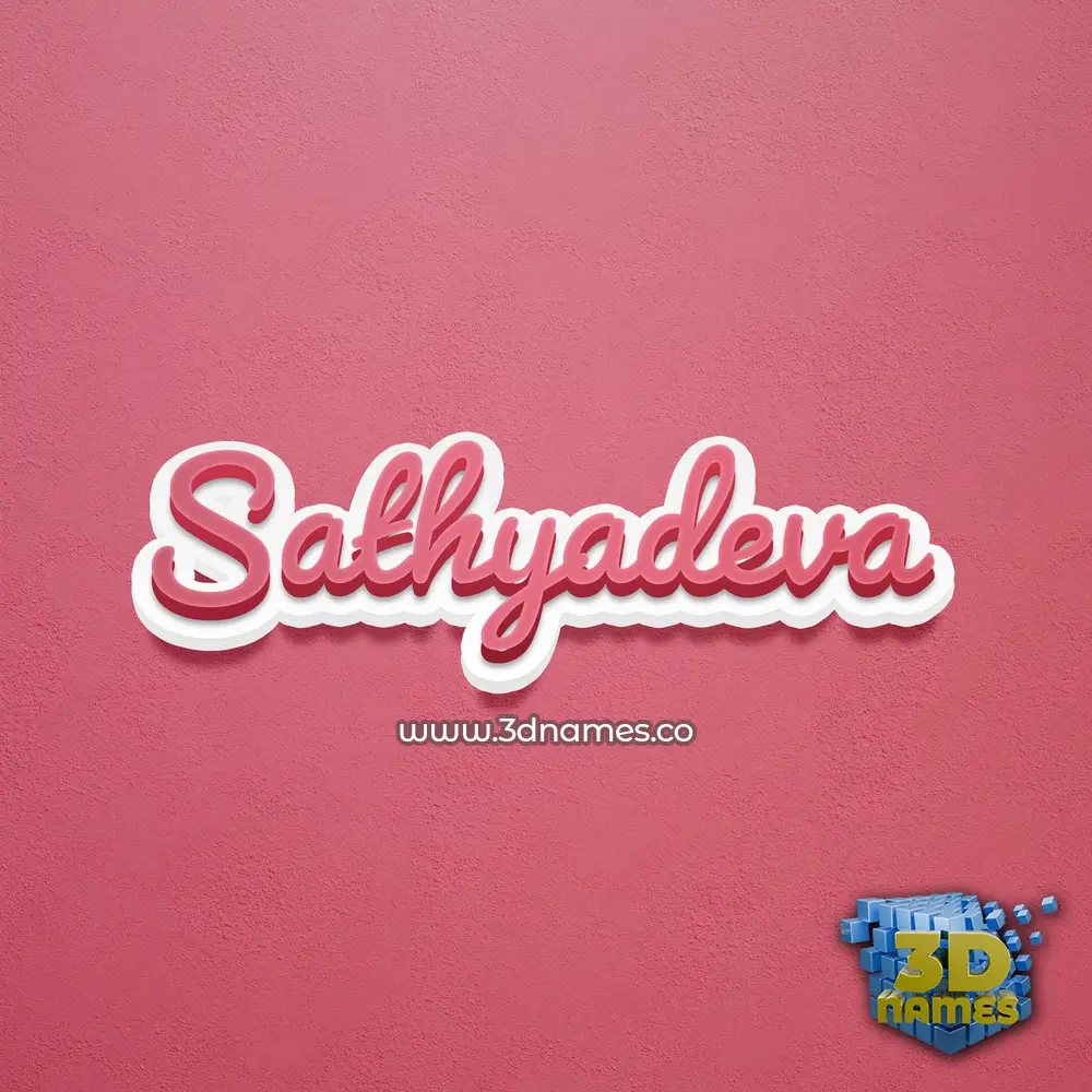 sathyadeva in Red Scribble style - 3D name wallpaper