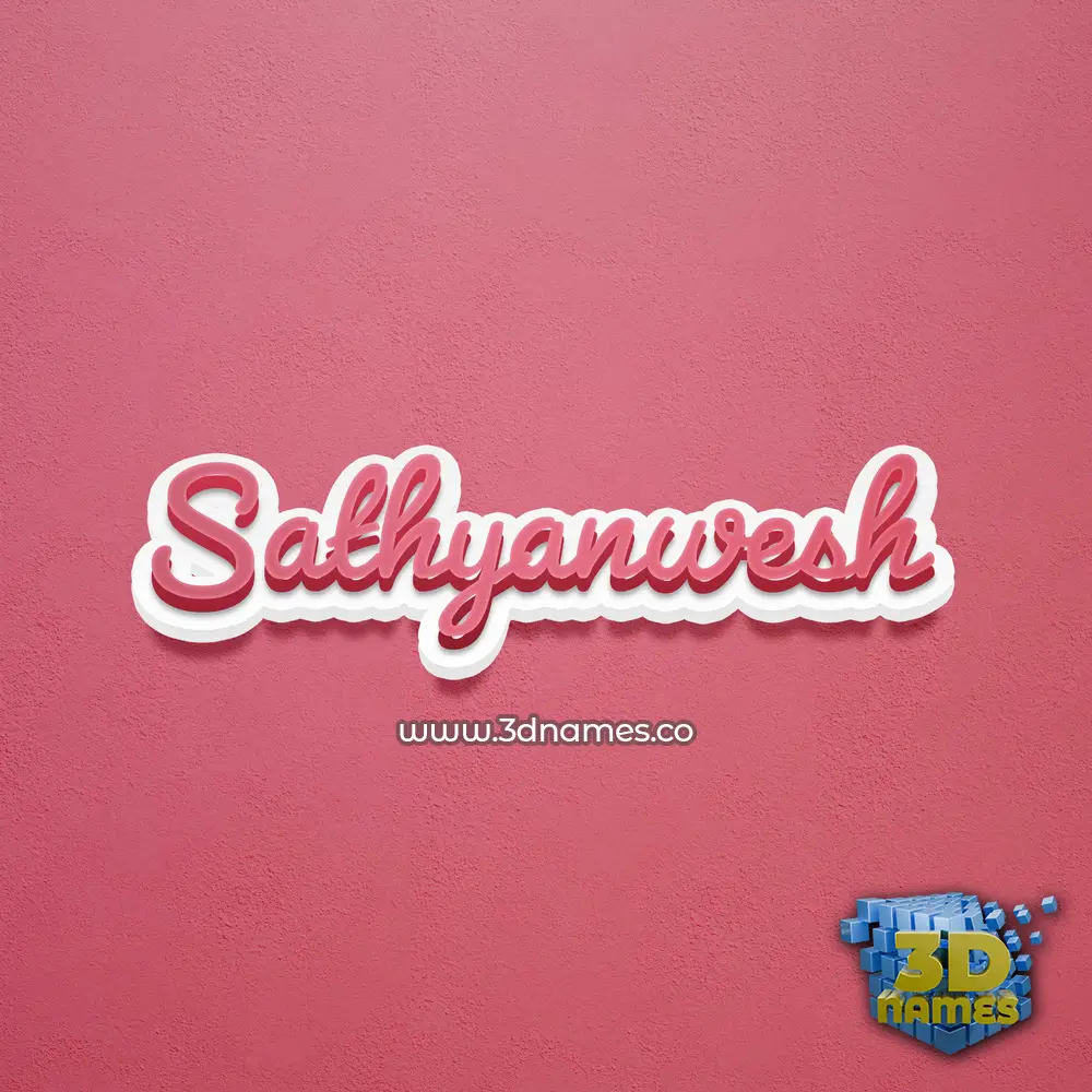 sathyanwesh in Red Scribble style - 3D name wallpaper