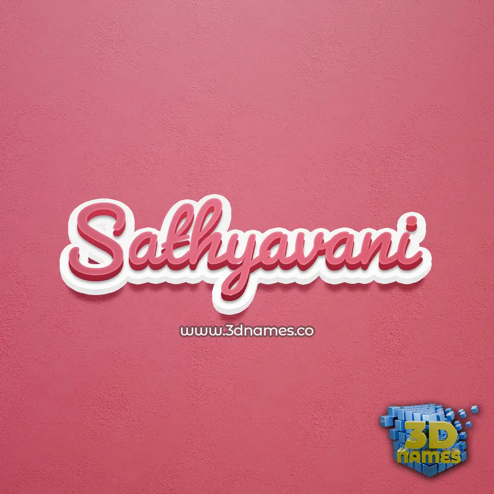 sathyavani in Red Scribble style - 3D name wallpaper