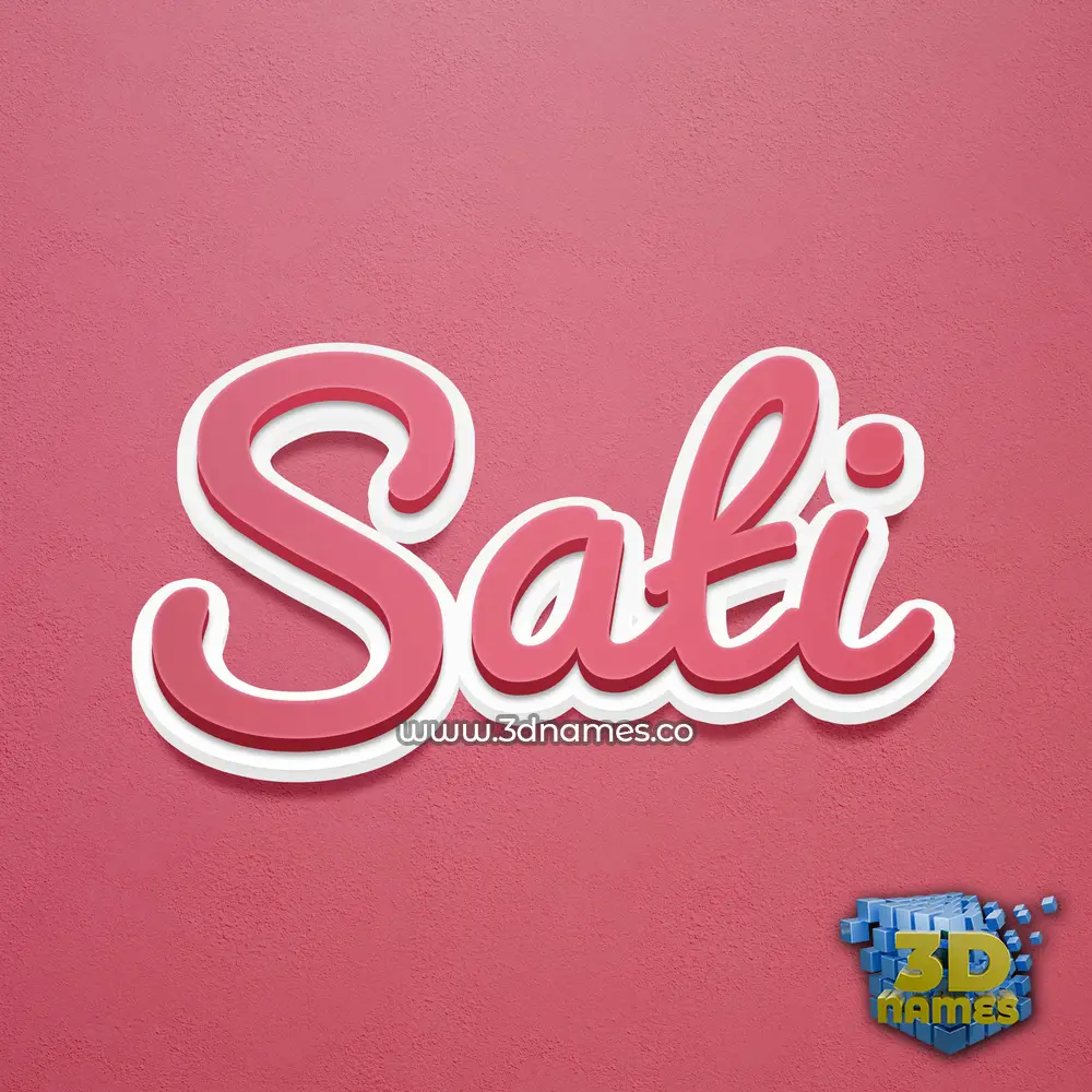 sati in Red Scribble style - 3D name wallpaper