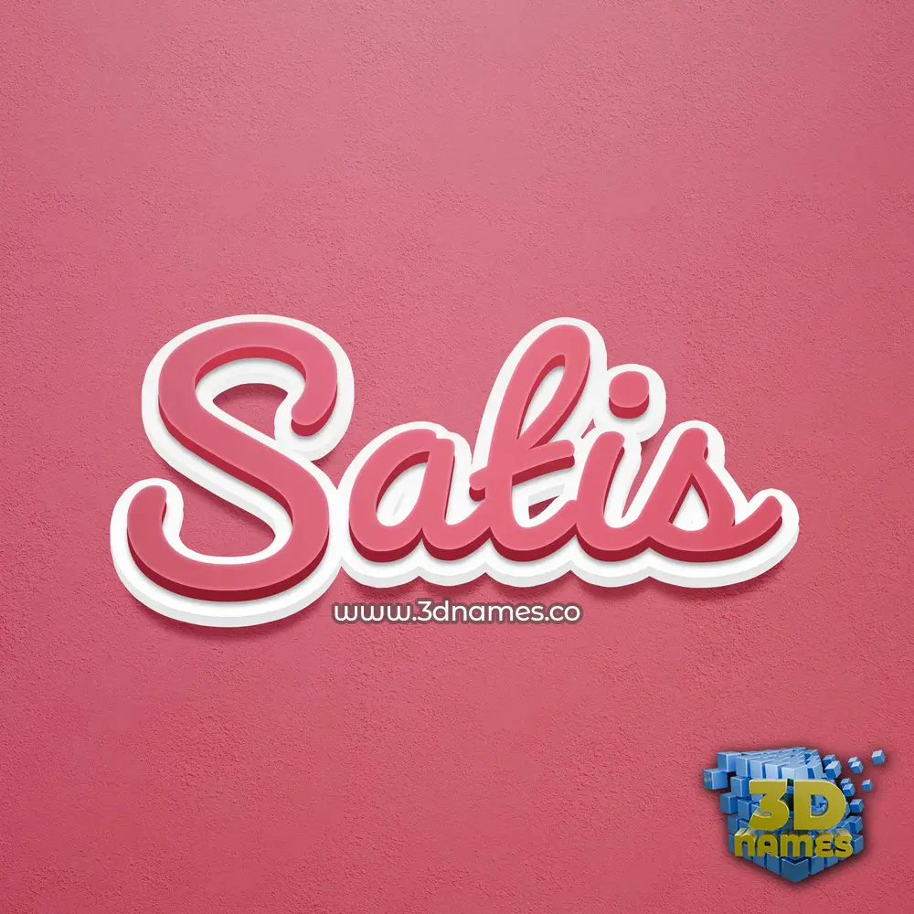 satis in Red Scribble style - 3D name wallpaper