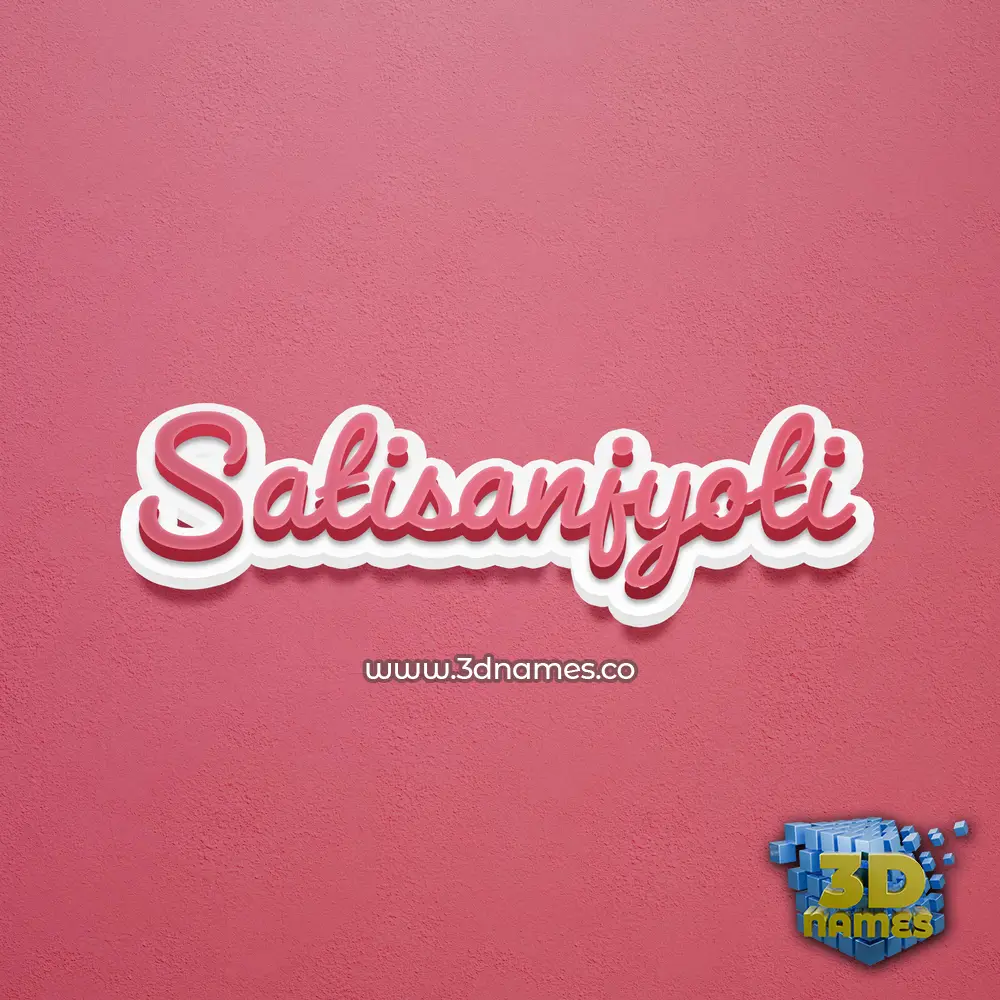 satisanjyoti in Red Scribble style - 3D name wallpaper