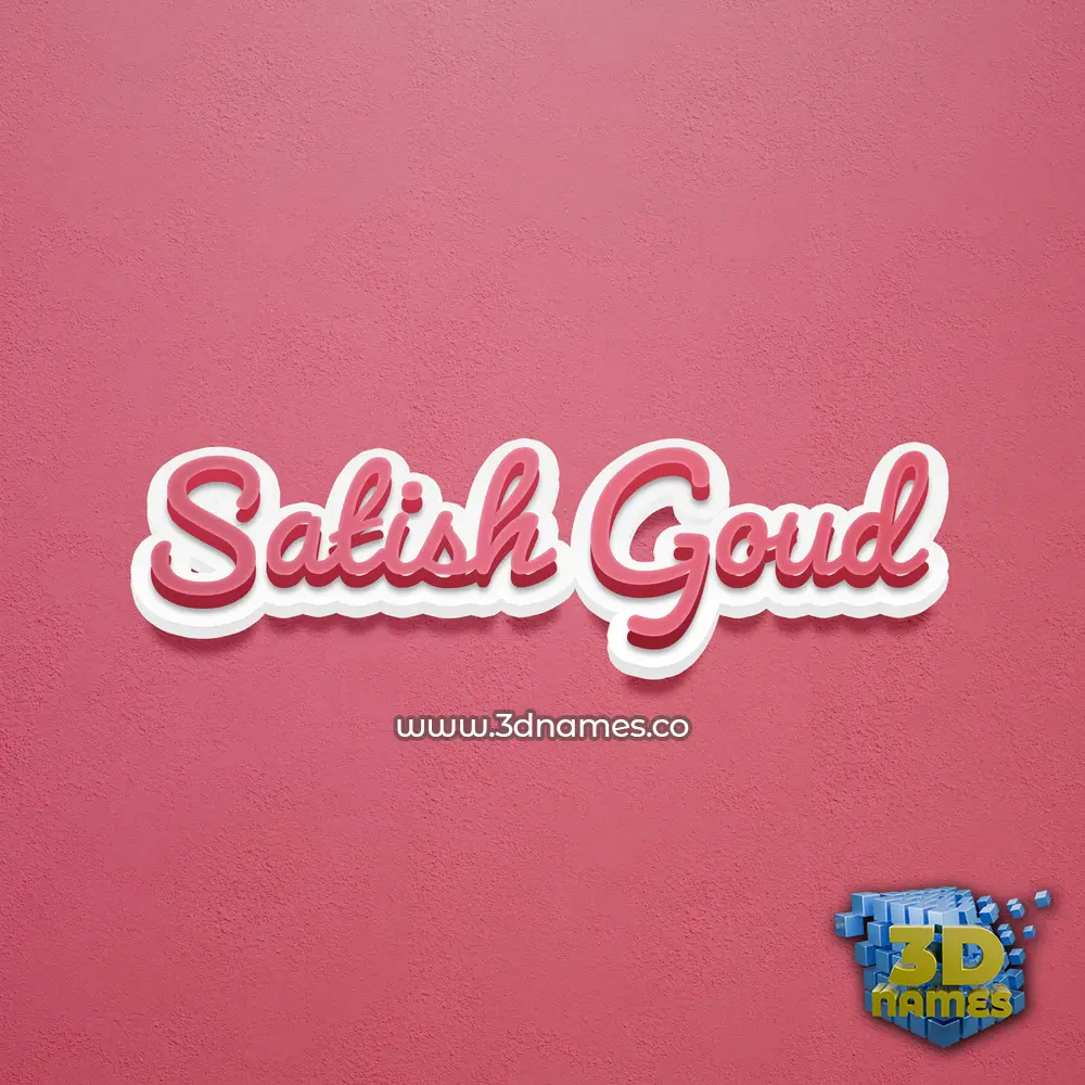 satish goud in Red Scribble style - 3D name wallpaper