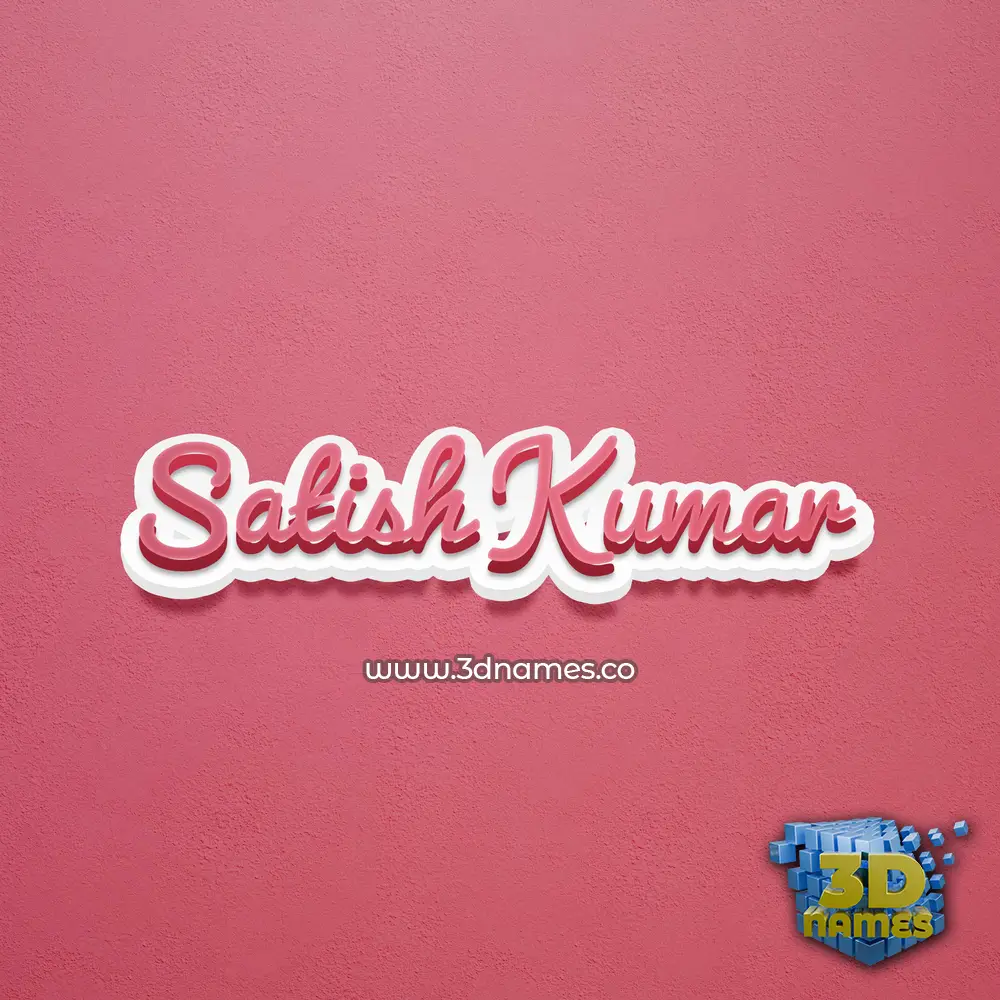 satish kumar in Red Scribble style - 3D name wallpaper