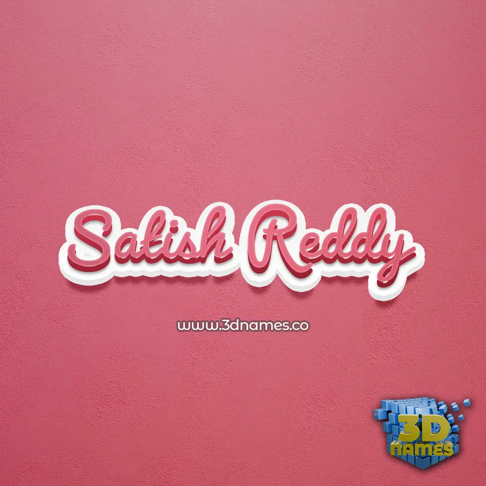 satish reddy in Red Scribble style - 3D name wallpaper
