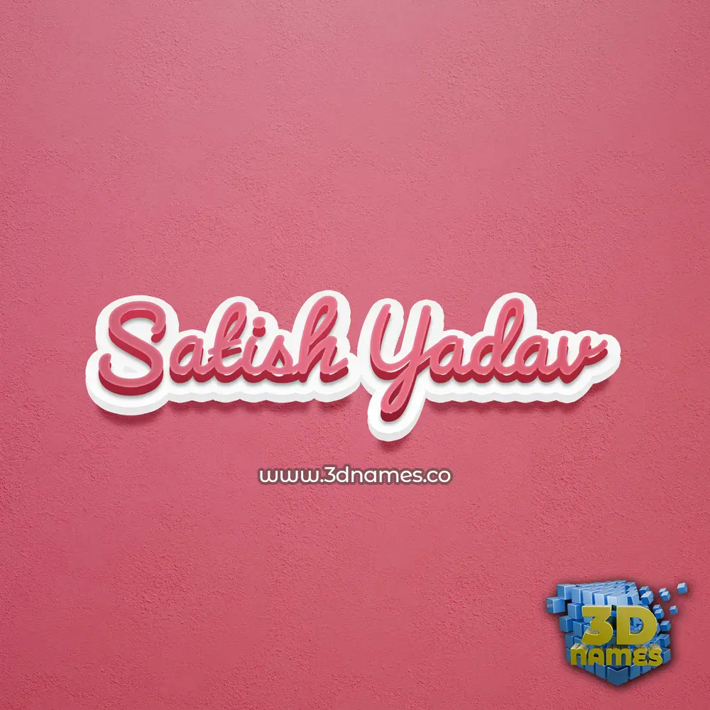 satish yadav in Red Scribble style - 3D name wallpaper