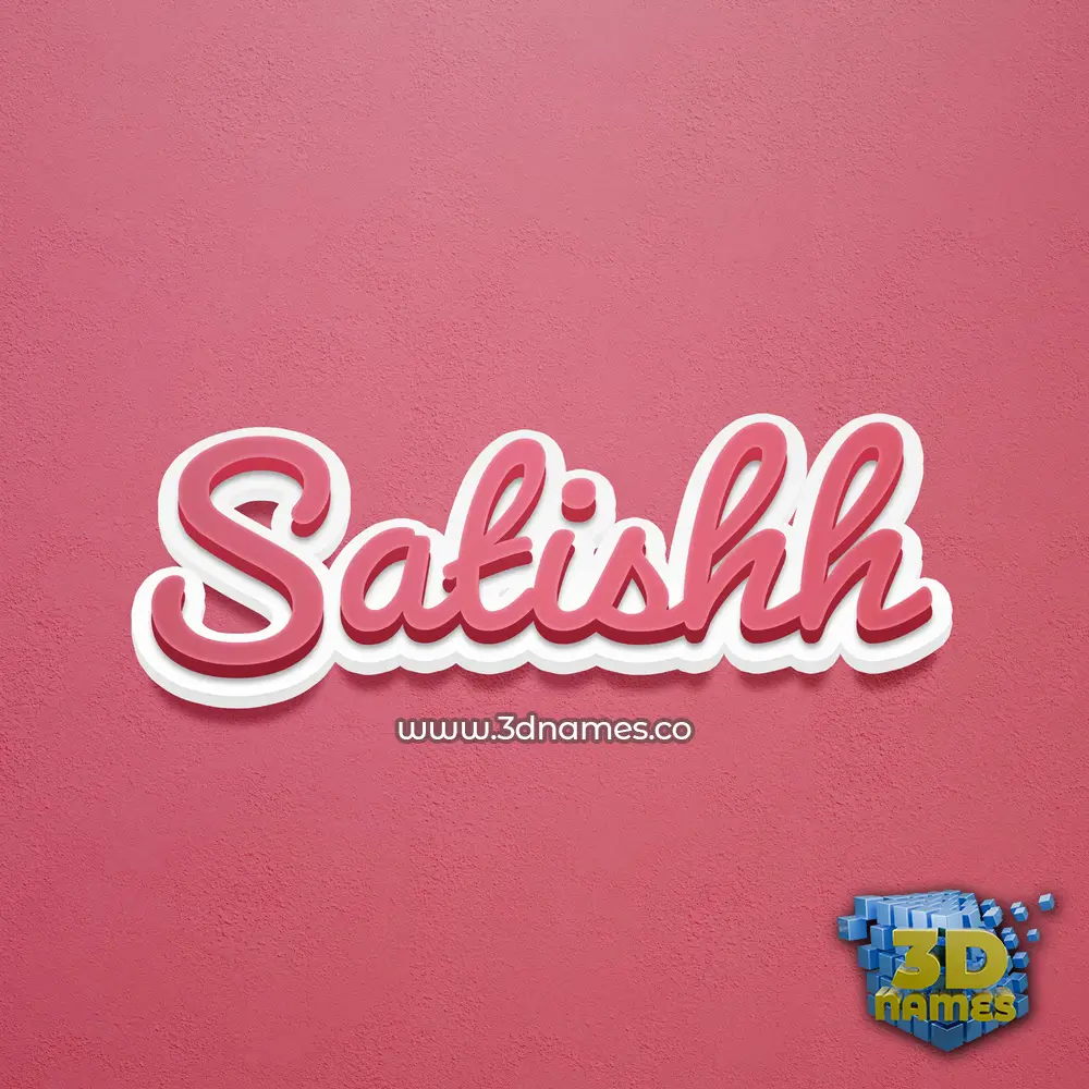 satishh in Red Scribble style - 3D name wallpaper