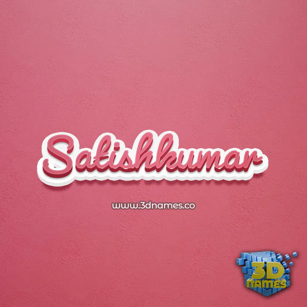 satishkumar in Red Scribble style - 3D name wallpaper
