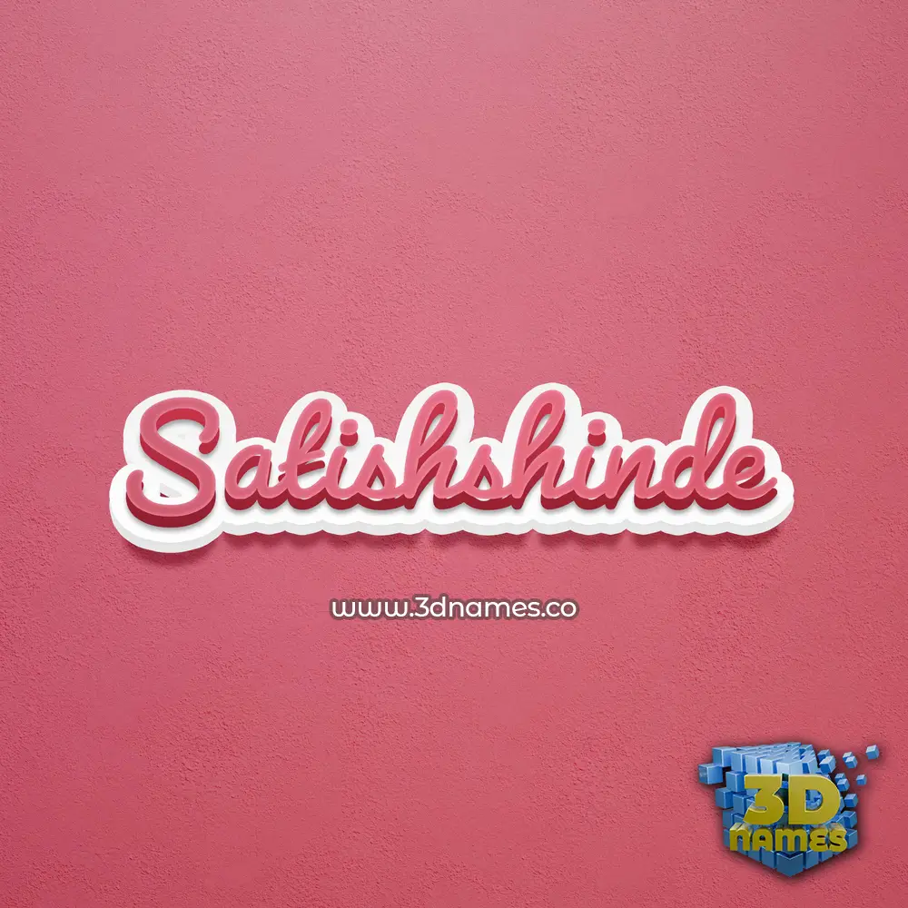 satishshinde in Red Scribble style - 3D name wallpaper