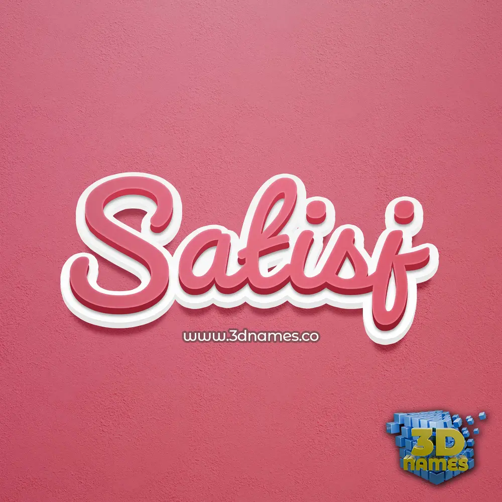 satisj in Red Scribble style - 3D name wallpaper