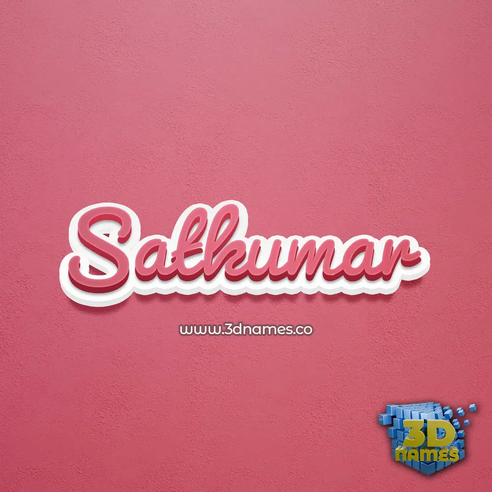 satkumar in Red Scribble style - 3D name wallpaper