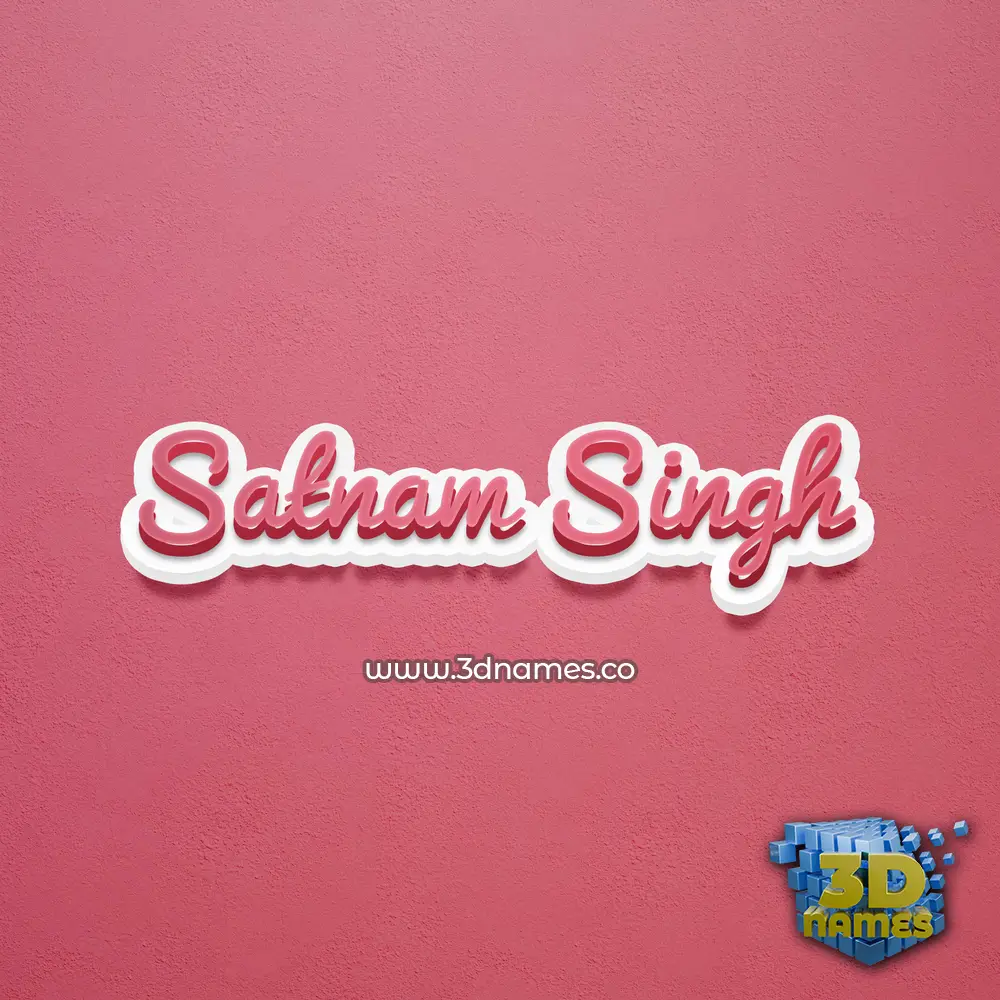 satnam singh in Red Scribble style - 3D name wallpaper