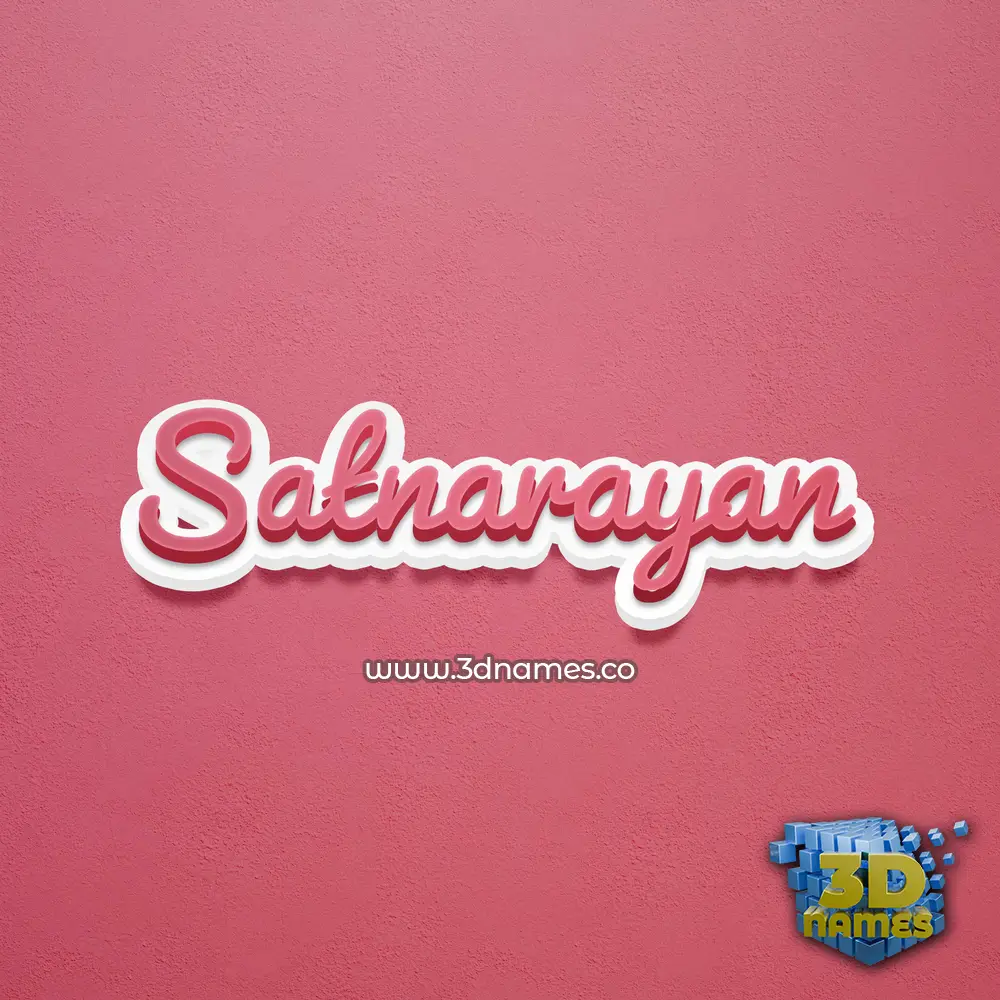 satnarayan in Red Scribble style - 3D name wallpaper