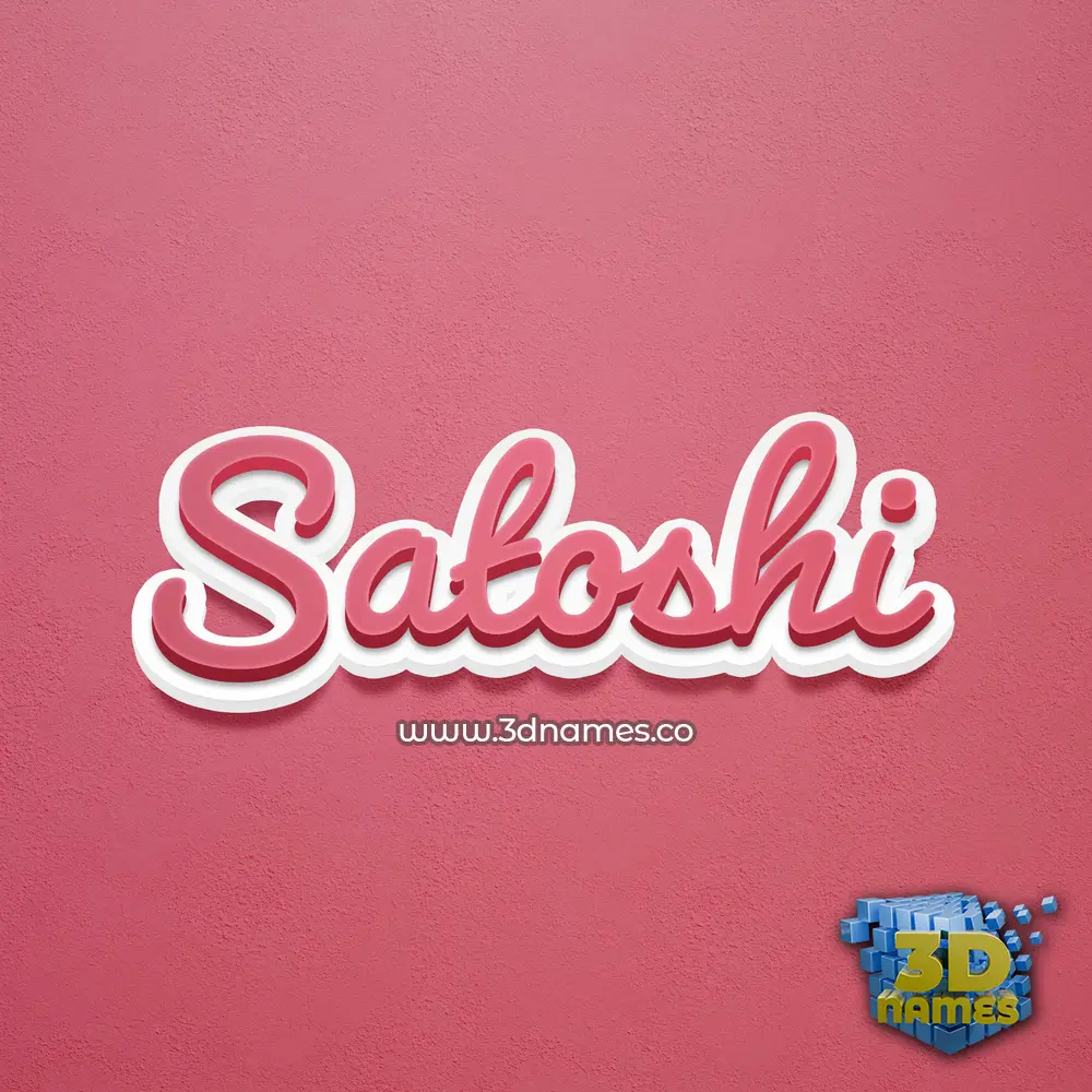 satoshi in Red Scribble style - 3D name wallpaper