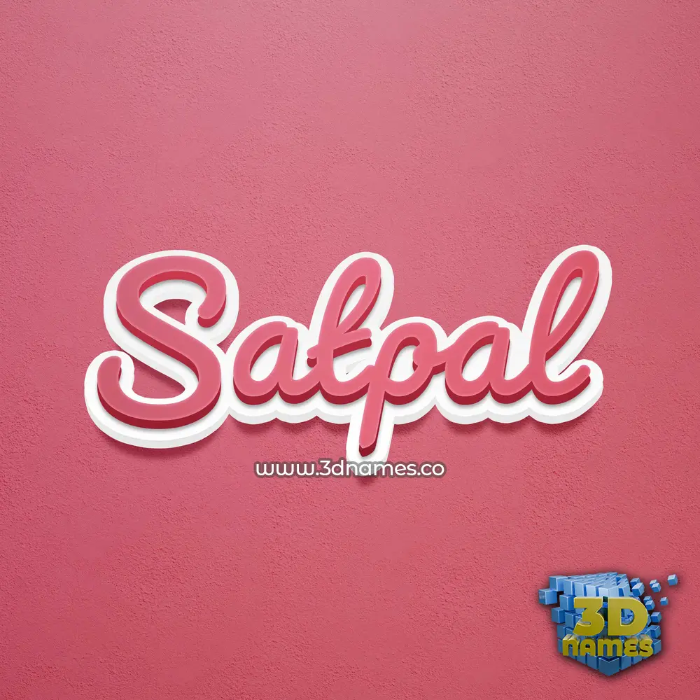 satpal in Red Scribble style - 3D name wallpaper