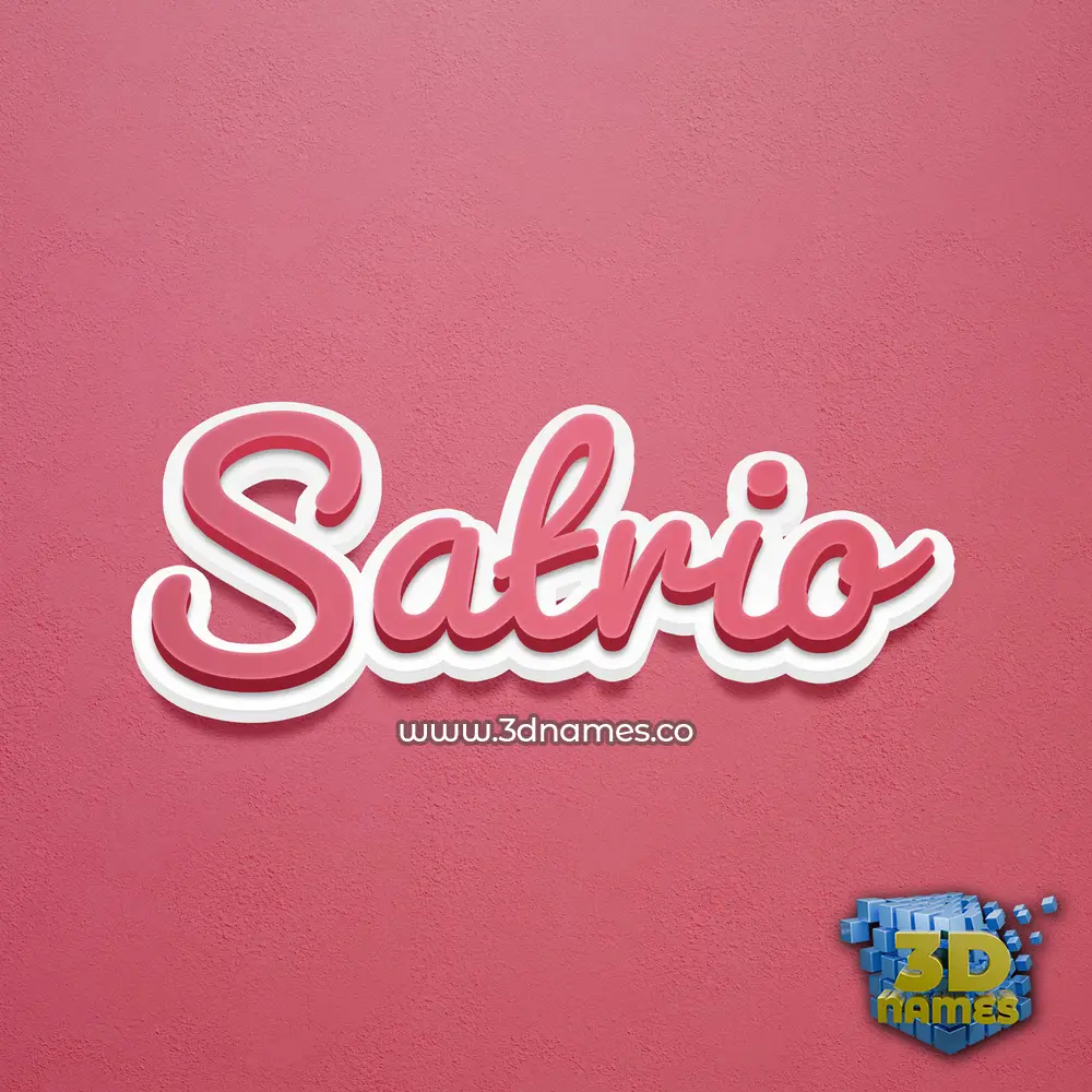 satrio in Red Scribble style - 3D name wallpaper