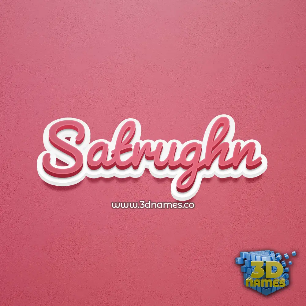 satrughn in Red Scribble style - 3D name wallpaper