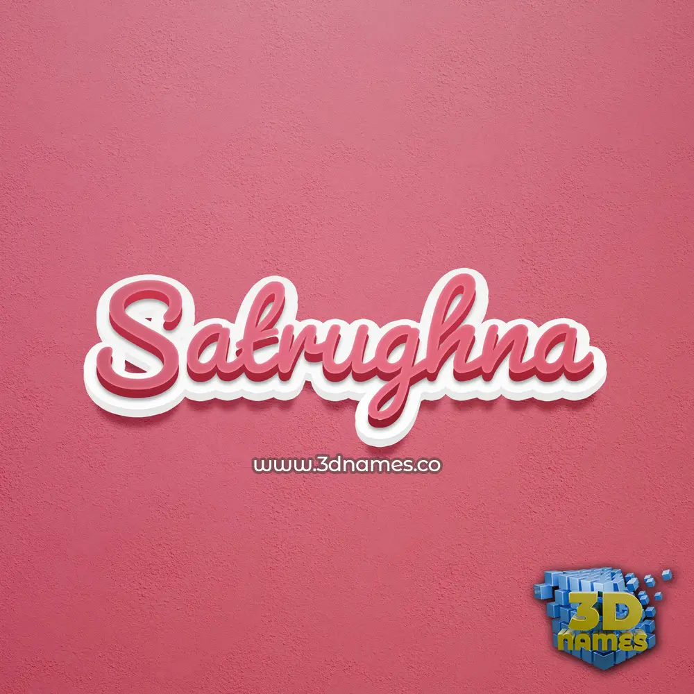 satrughna in Red Scribble style - 3D name wallpaper