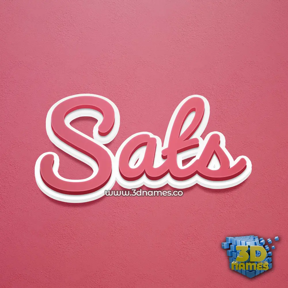 sats in Red Scribble style - 3D name wallpaper