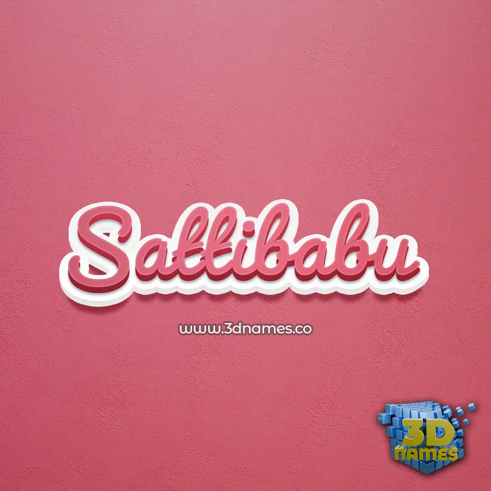 sattibabu in Red Scribble style - 3D name wallpaper