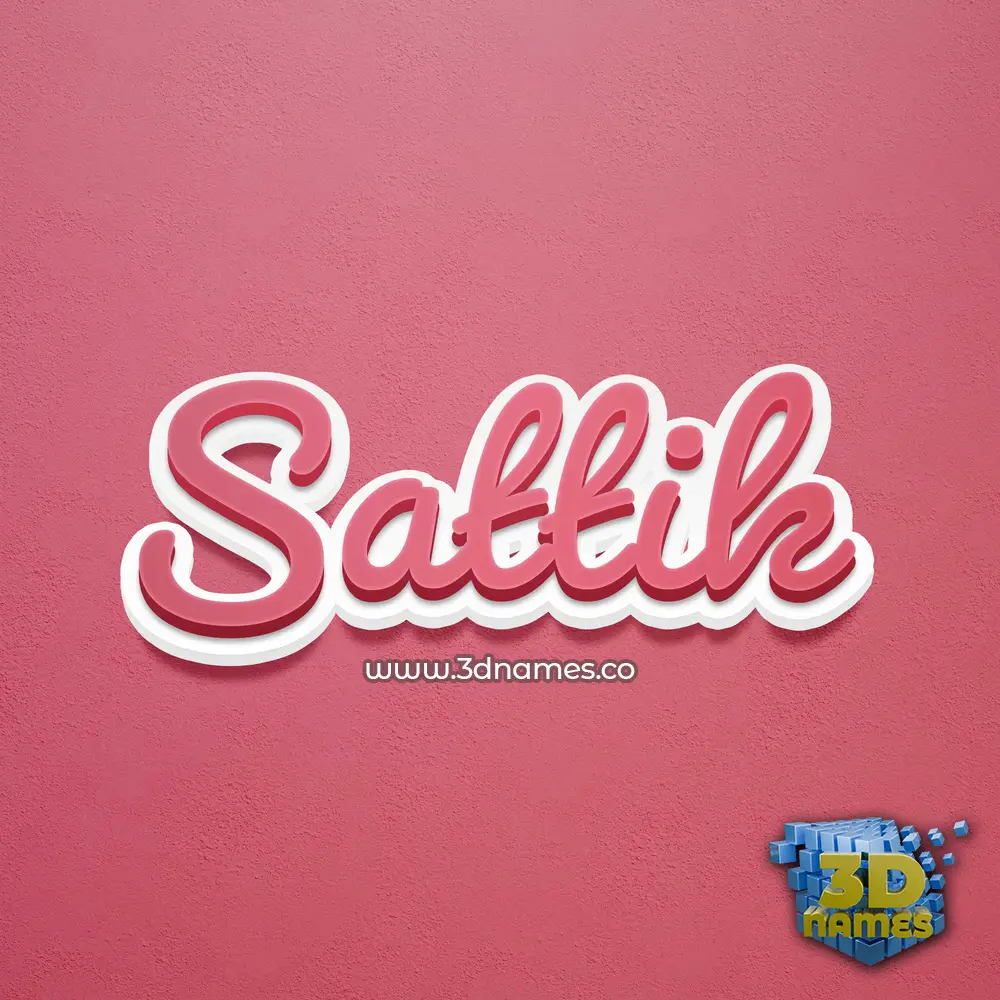 sattik in Red Scribble style - 3D name wallpaper