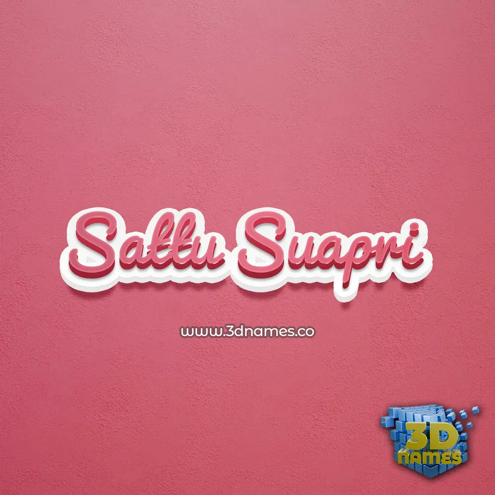 sattu suapri in Red Scribble style - 3D name wallpaper
