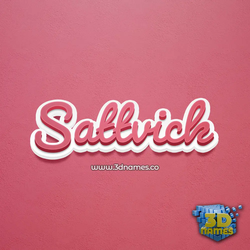 sattvick in Red Scribble style - 3D name wallpaper