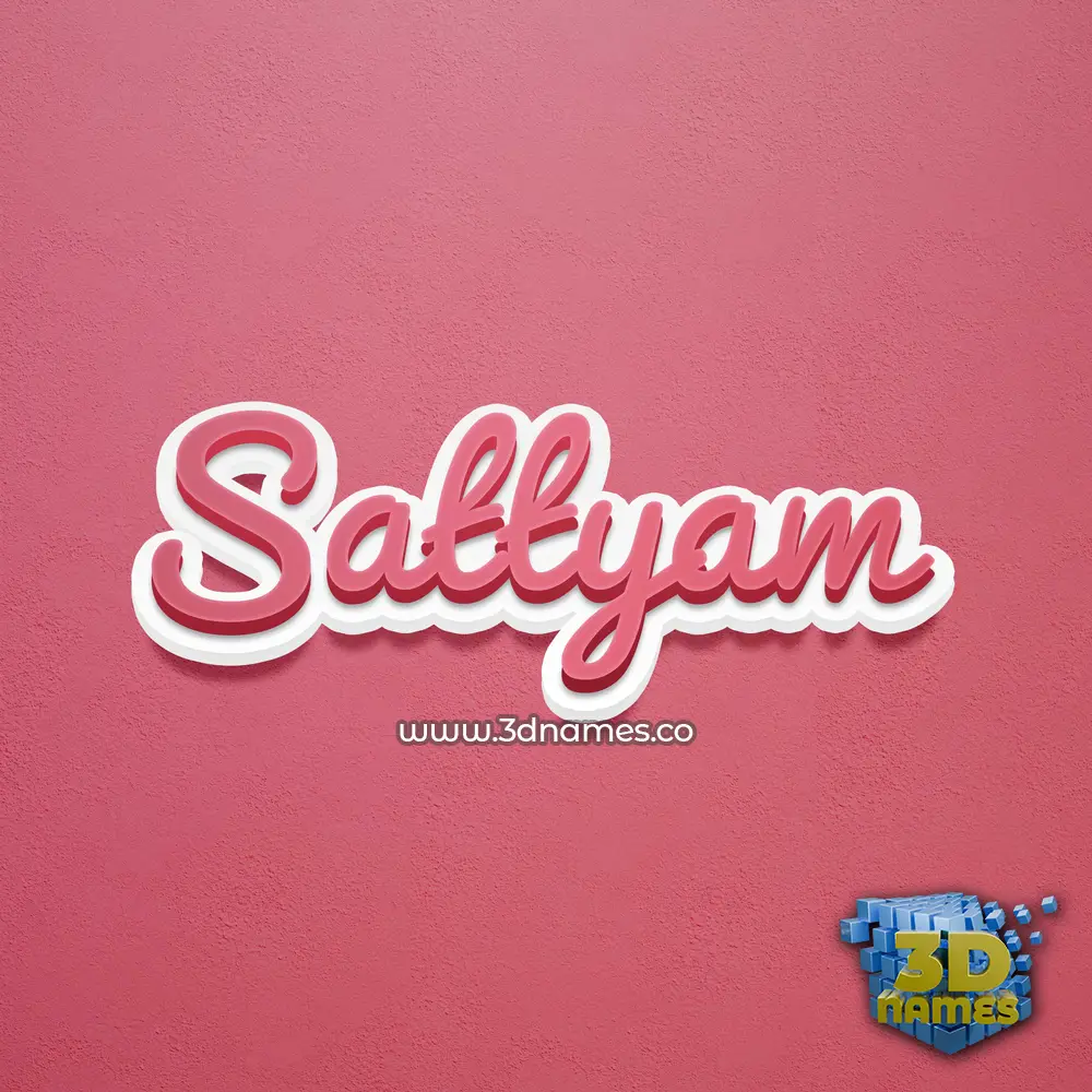 sattyam in Red Scribble style - 3D name wallpaper