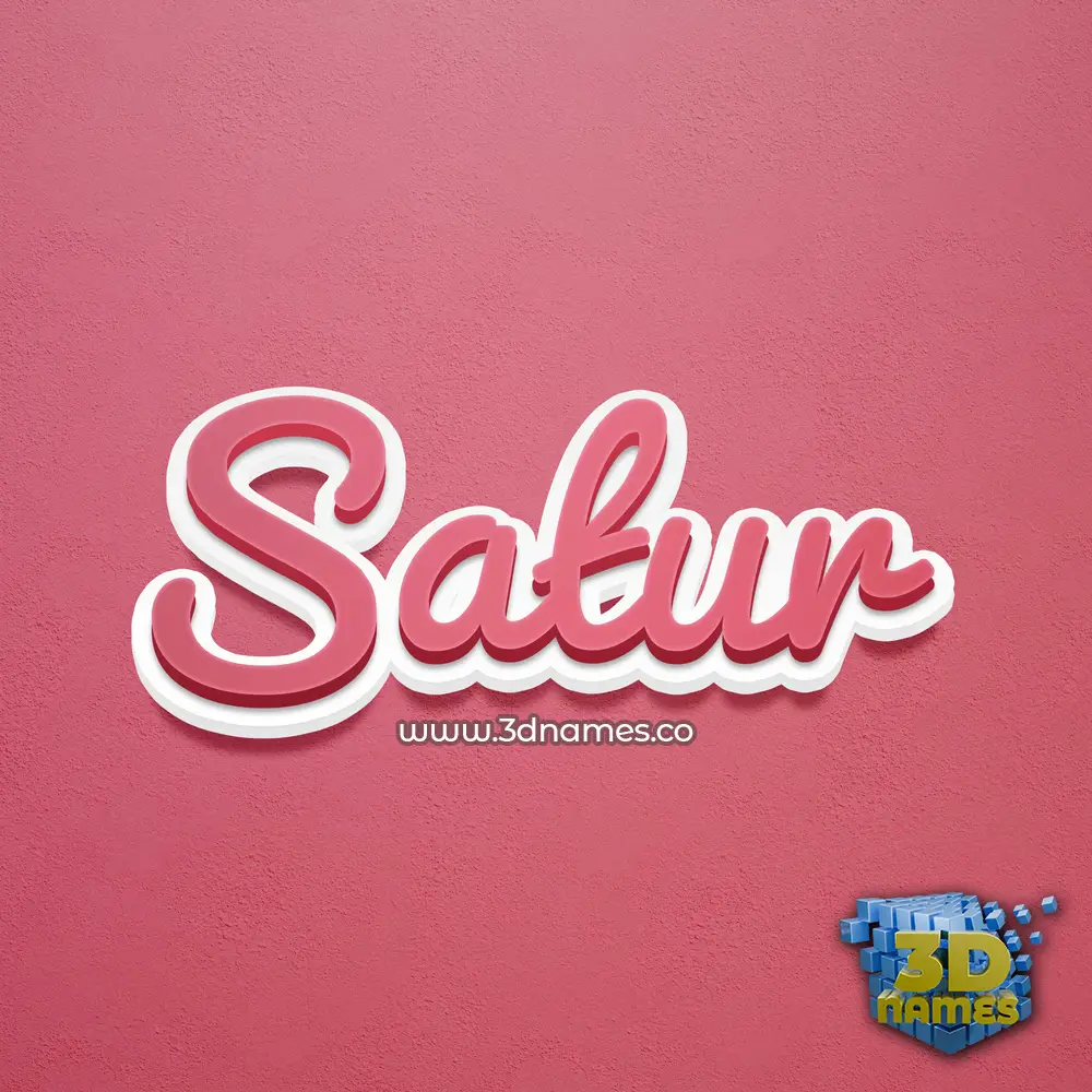satur in Red Scribble style - 3D name wallpaper