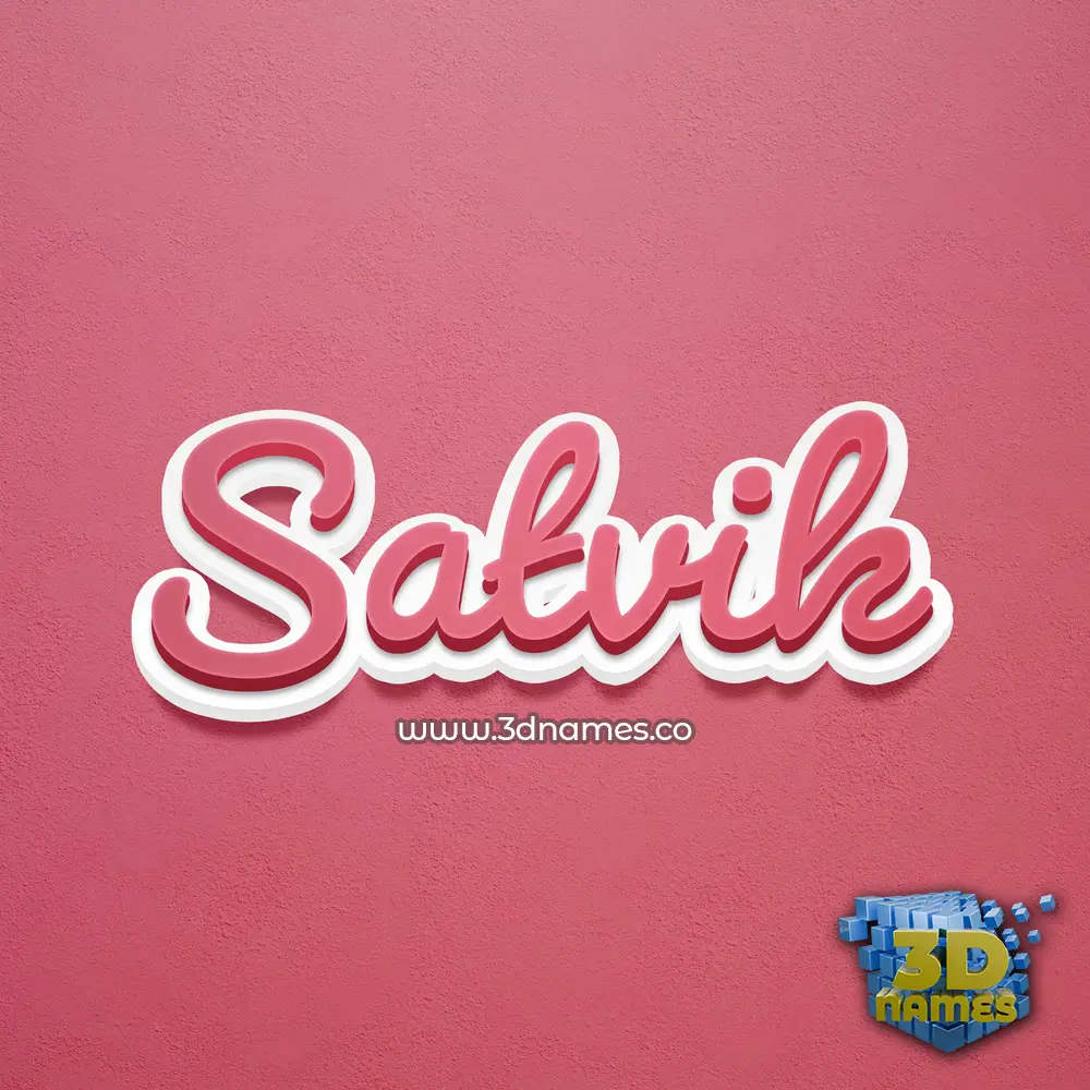 satvik in Red Scribble style - 3D name wallpaper