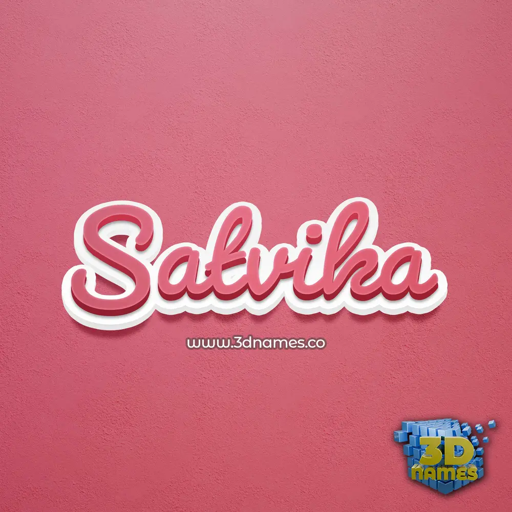 satvika in Red Scribble style - 3D name wallpaper