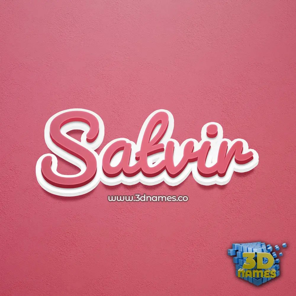 satvir in Red Scribble style - 3D name wallpaper