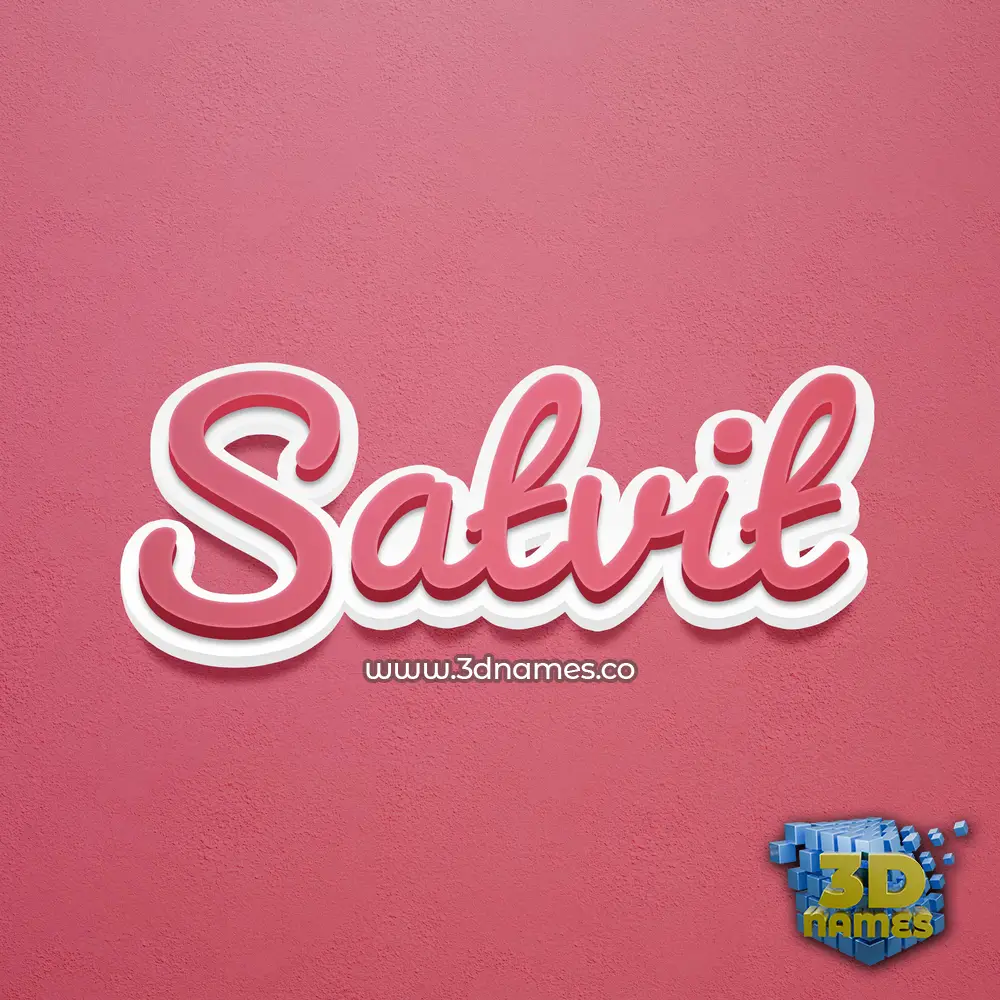 satvit in Red Scribble style - 3D name wallpaper