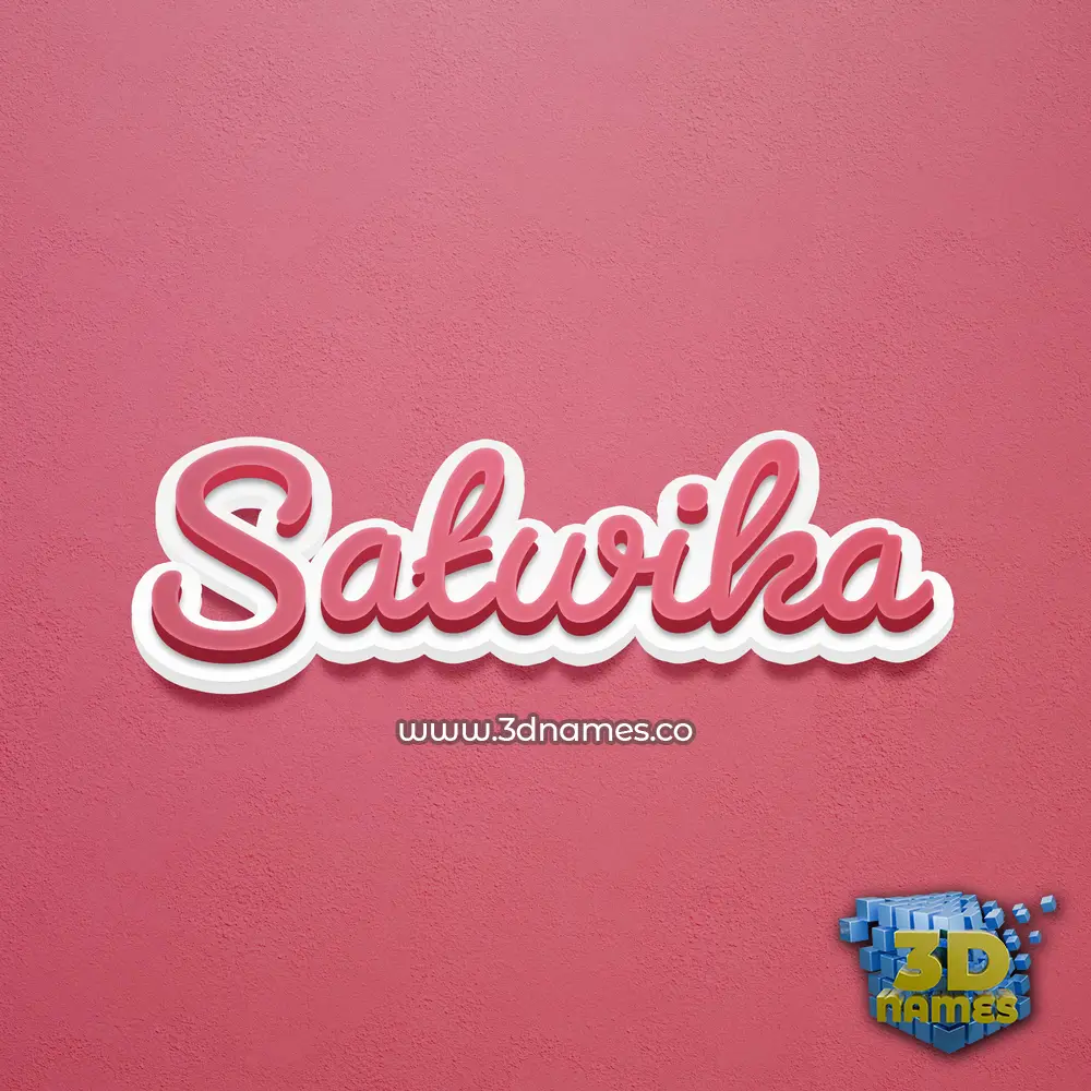 satwika in Red Scribble style - 3D name wallpaper