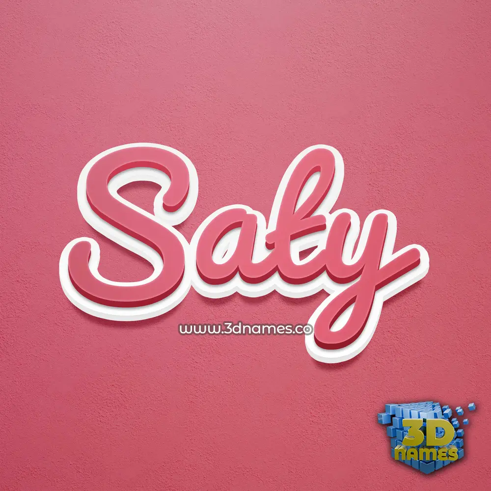 saty in Red Scribble style - 3D name wallpaper