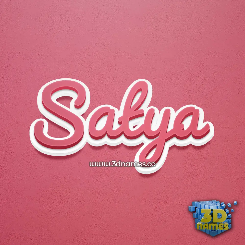 satya in Red Scribble style - 3D name wallpaper