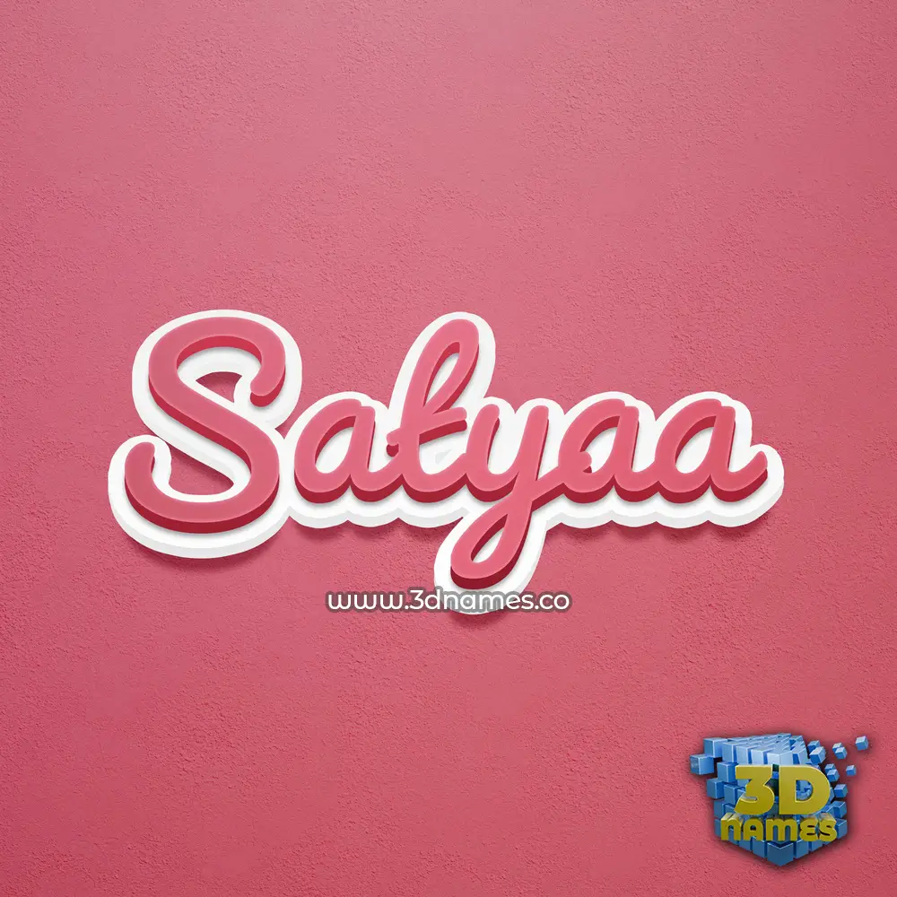 satyaa in Red Scribble style - 3D name wallpaper