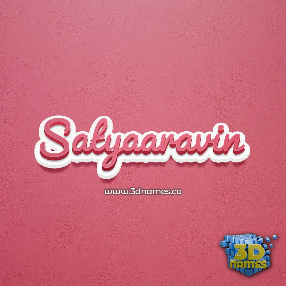 satyaaravin in Red Scribble style - 3D name wallpaper