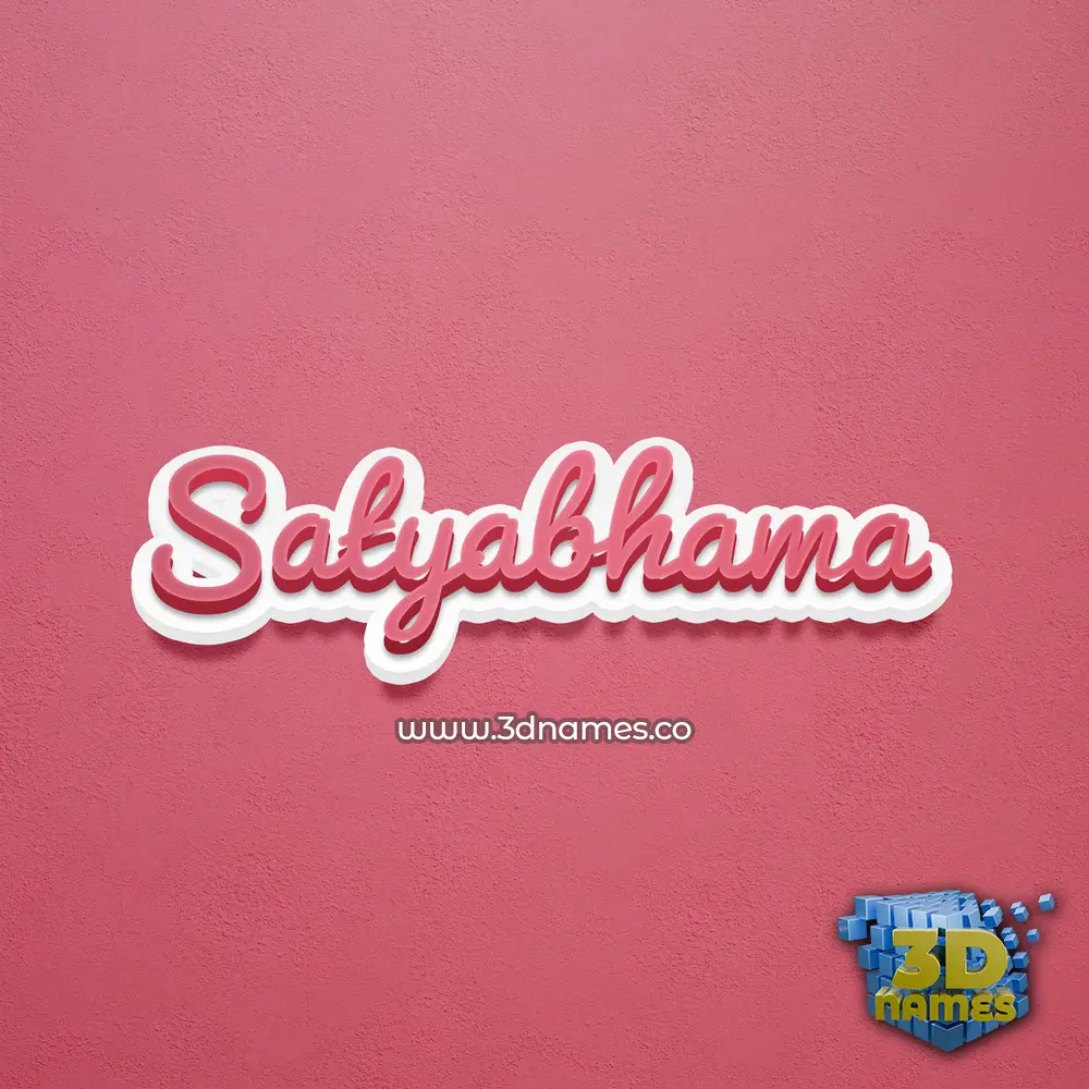 satyabhama in Red Scribble style - 3D name wallpaper